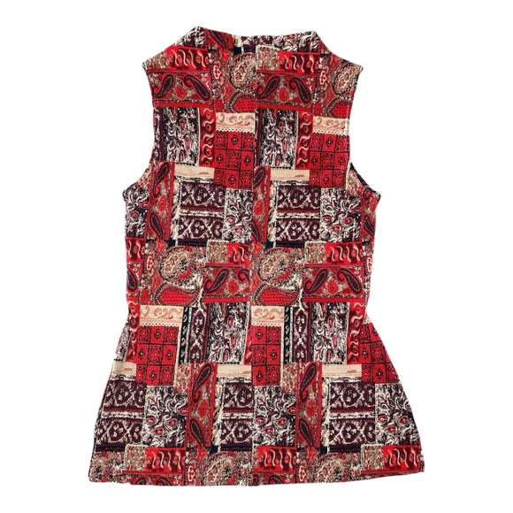 Connected Apparel Womans Patchwork Sleeveless Top Size M Corporate Old Money - Picture 3 of 9